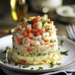 Timbal de Ensaladilla Rusa con Gambas: Delicia Fácil y Elegante