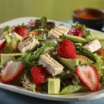 Ensalada Fresca: Aguacate, Fresas y Pollo Ideal