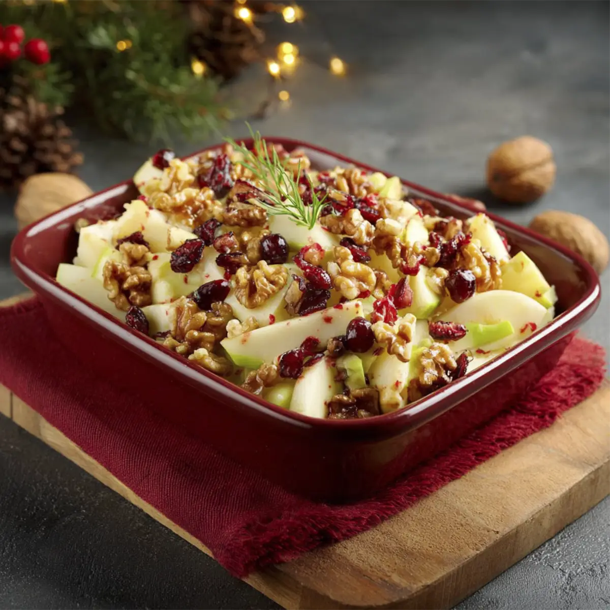 Ensalada Navideña: Manzana y Nuez Perfecta