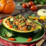 Calabaza Rellena de Vegetales y Quínoa Fácil y Saludable