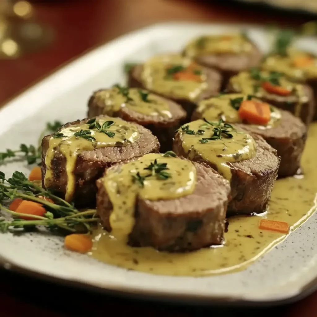 Rollo de Carne: Delicia en Salsa de Mostaza Casera