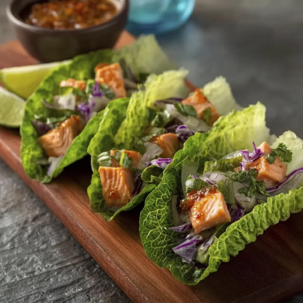 Tacos de Lechuga con Salmón: Receta Saludable y Deliciosa