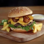 Hamburguesa Rellena de Queso con Salsa de Piña Irresistible