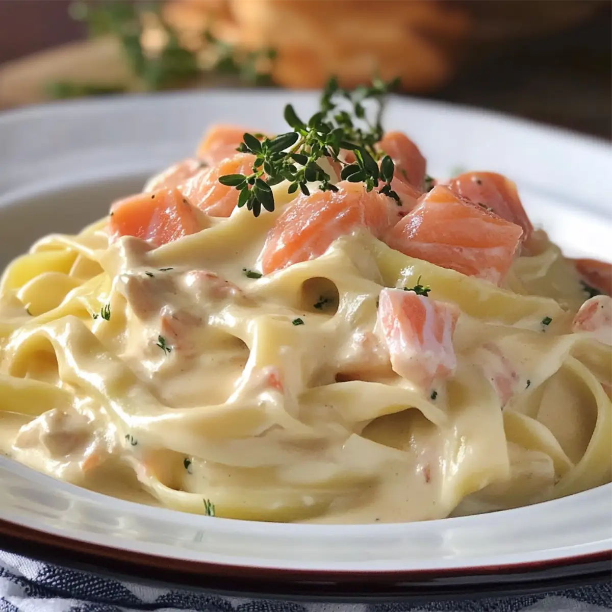 Fetuccini Cremoso con Salmón - Pasta Elegante y Deliciosa