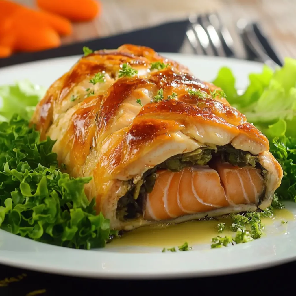 Salmón Wellington: Delicia con Lechuga Cremosa 128 Salmón Wellington: Delicia con Lechuga Cremosa