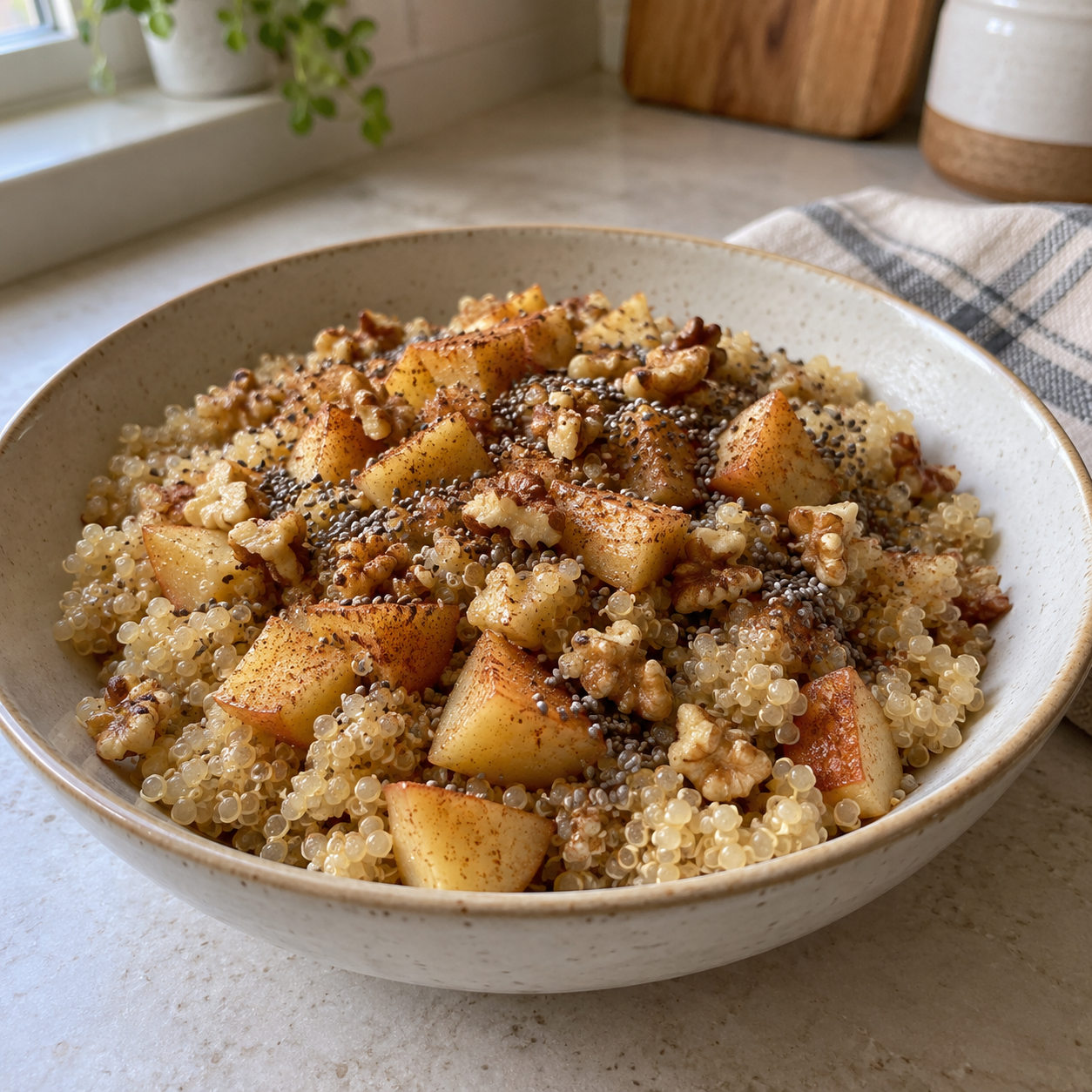Quinoa con manzana y canela