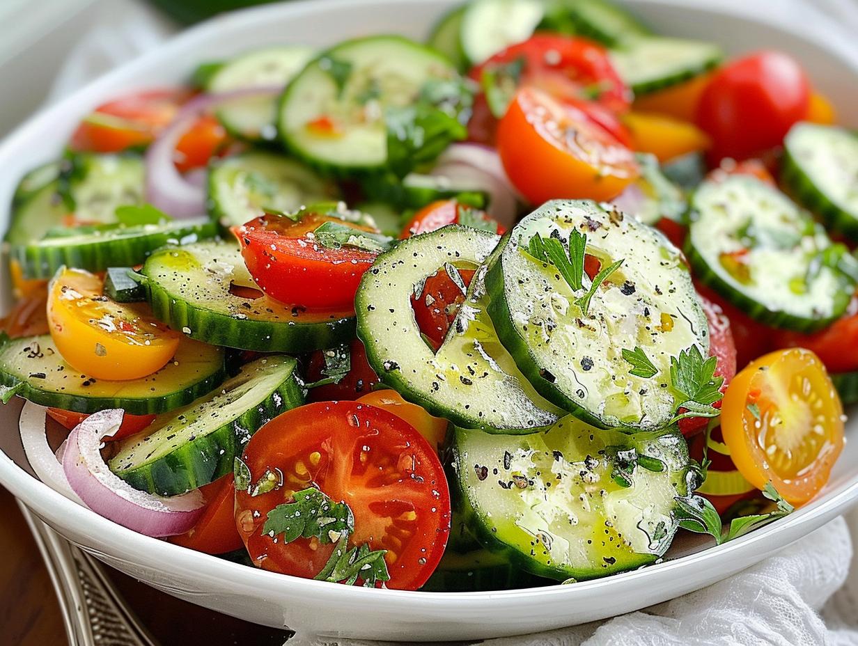 Ensalada Refrescante Pepino Tomate: ¡Sabor Único! - Cucumber Tomato Salad Refreshing - additional detail