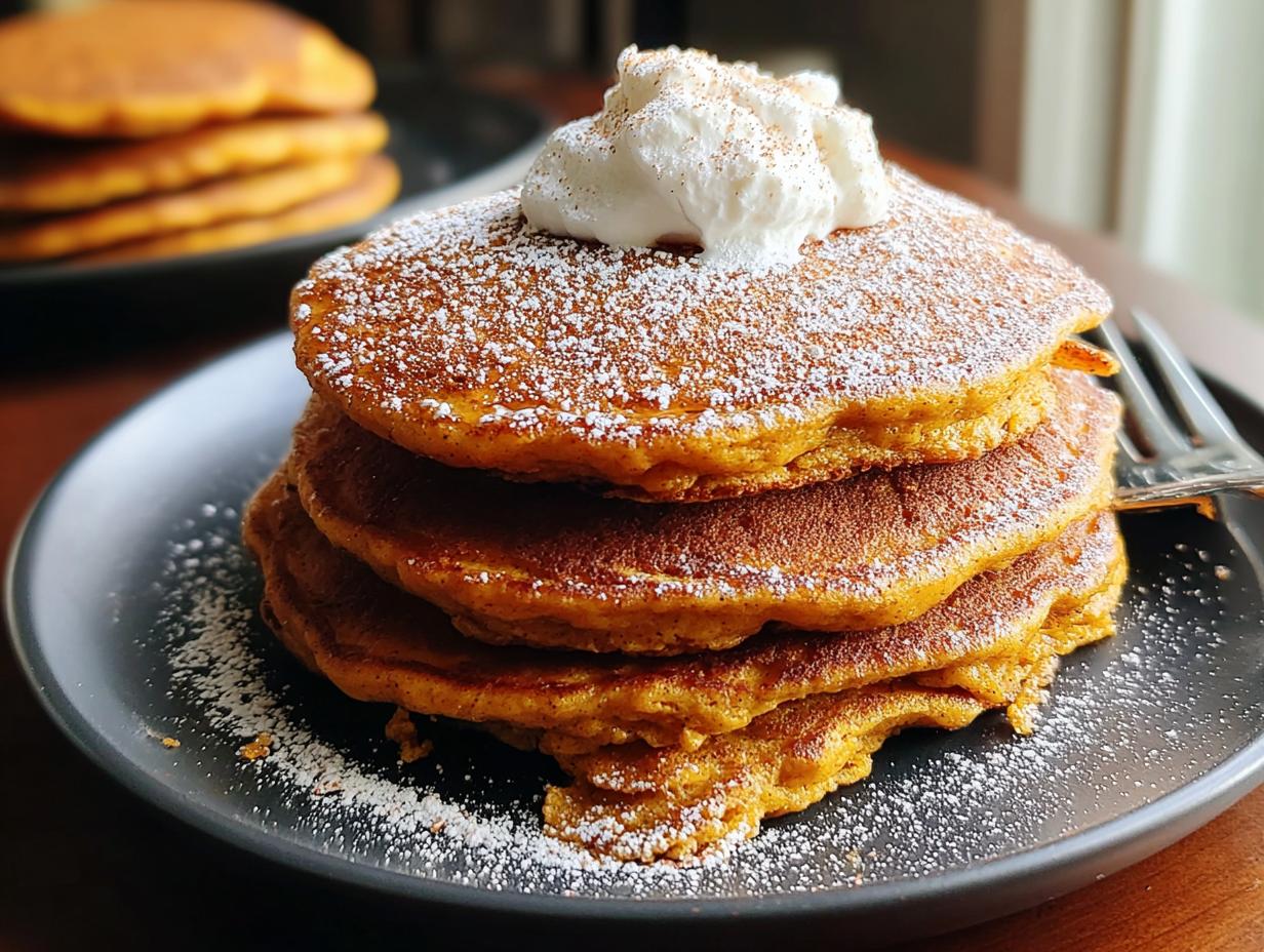 Panquques Calabaza Otoño: ¡Esponjososse! 83 Panquques Calabaza Otoño: ¡Esponjososse! - Fluffy Pumpkin Pancakes Autumn - close-up of fluffy pancakes stacked with syrup