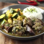 Carne de Res: Delicia en Salsa Poblana y Calabacitas