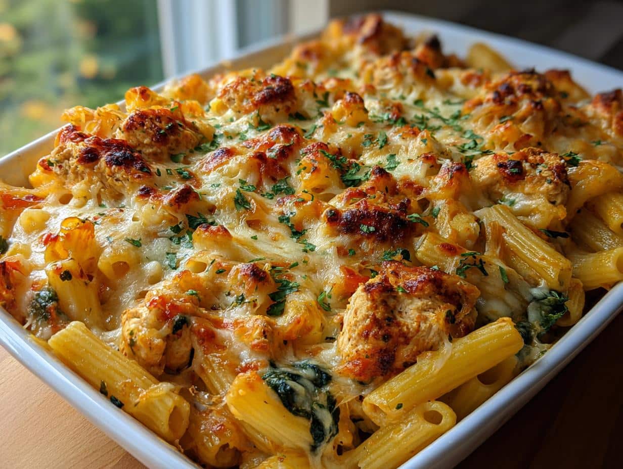 Pasta Con Pollo Espinaca