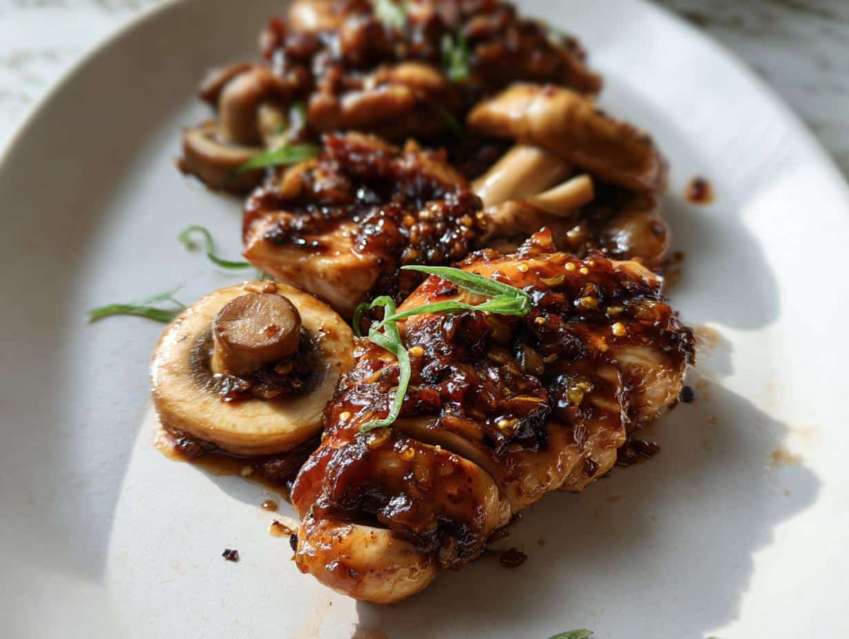 Pollo con Champiñones: Delicia Picante 5 Estrellas - Black Pepper Chicken Mushrooms - additional detail