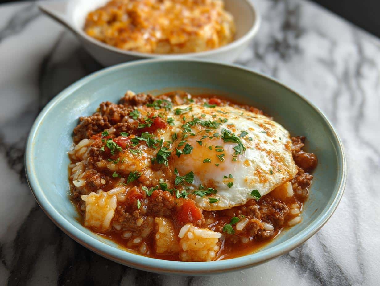 Cazuela Arroz Con Carne: 1 platillo delicioso 74 Cazuela Arroz Con Carne - ingredientes frescos listos para cocinar