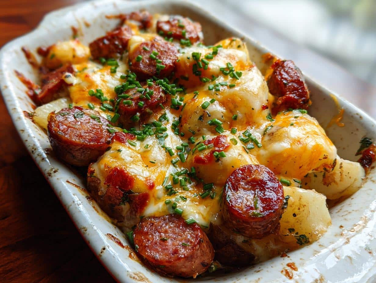 Cheesy Ranch Potatoes Smoked - Patatas ahumadas con queso ranch y salchicha