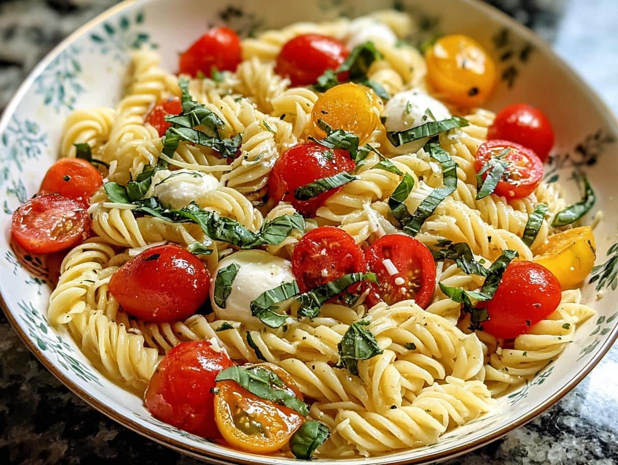 Ensalada Caprese Cremosa: 15 Minutos 5 Ensalada Caprese Cremosa: 15 Minutos - Creamy Caprese Pasta Salad - additional detail
