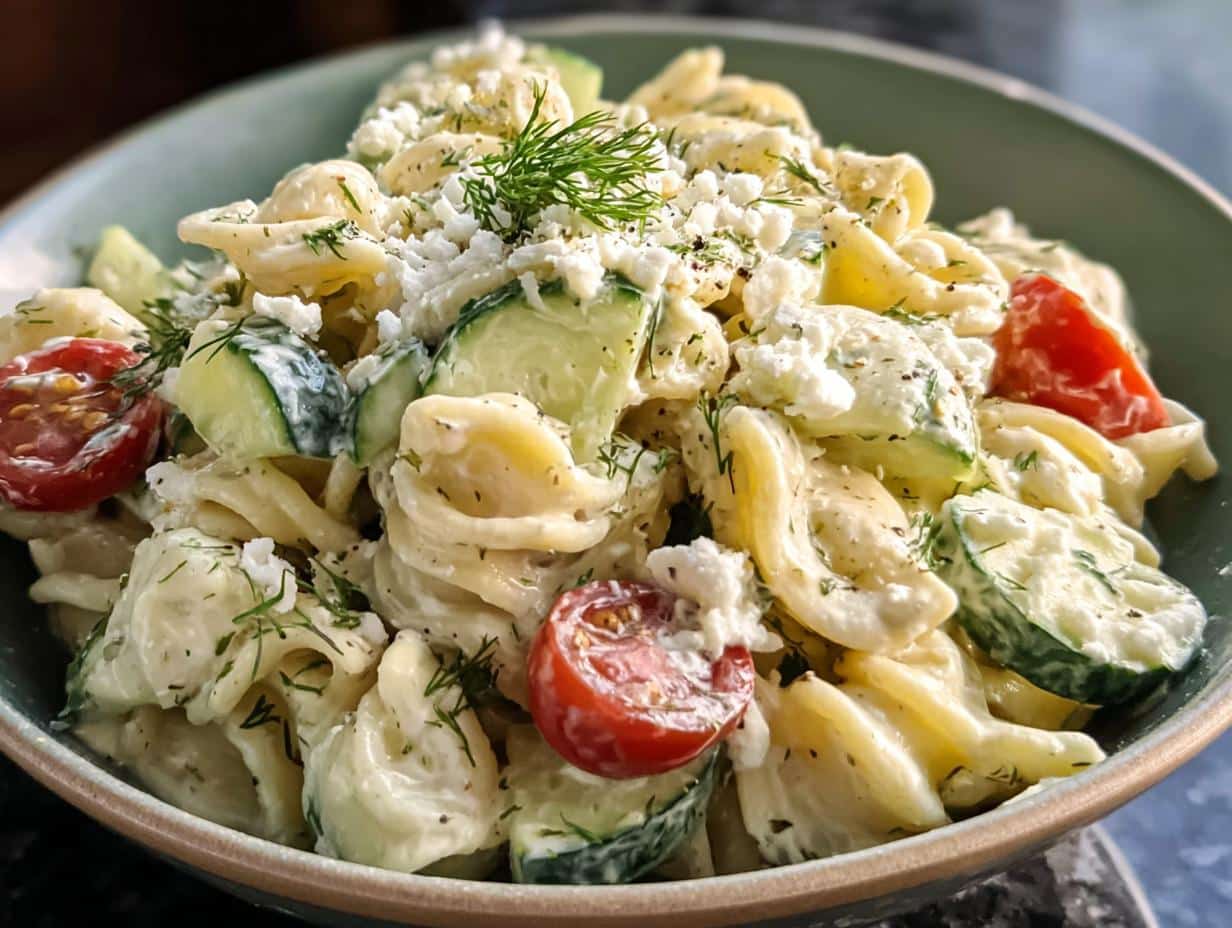 Ensalada Pasta Cremosa Pepino: ¡Sabor Perfecto! 6 Ensalada Pasta Cremosa Pepino: ¡Sabor Perfecto! - Creamy Cucumber Pasta Salad - additional detail