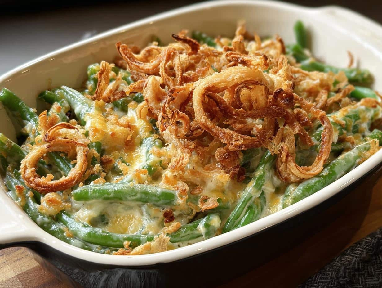 Cazuela de Judías Verdes Cremosa: ¡Delicia 100% Casera! - Creamy Green Bean Casserole - additional detail