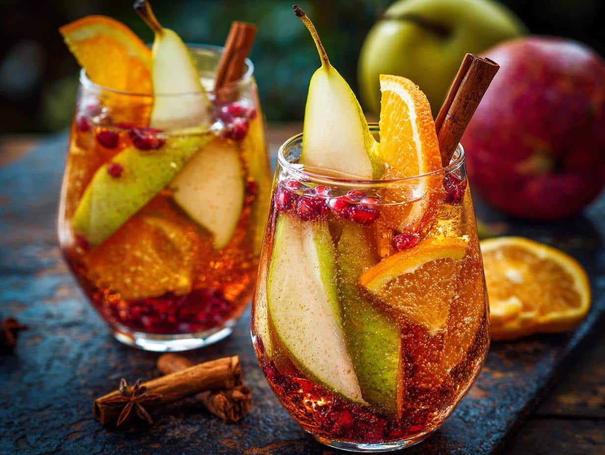 Deliciosa Sangría Otonal Peras: ¡Increíble Sabor! - Frutas frescas cortadas para sangría