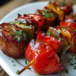 Deliciosas Brochetas Chorizo Pimiento
