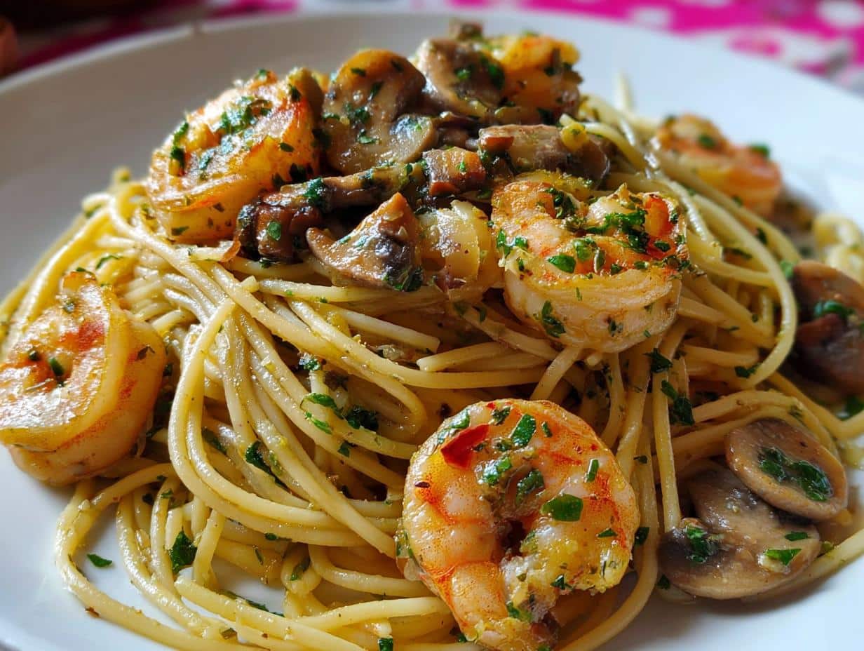 Espaguetis Con Gambas Champinones: ¡Sabor Rápido! 81 Espaguetis Con Gambas Champinones: Deliciosos champiñones salteados con ajo y aceite de oliva