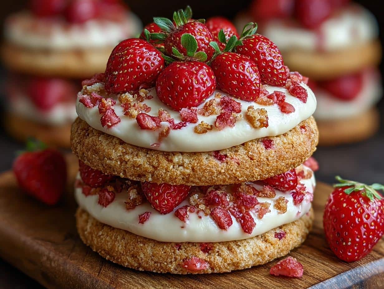Galletas Pastel Fresas: ¡Una Delicia Irresistible! 85 Galletas Pastel Fresas: ¡Una Delicia Irresistible! - Galletas Pastel Fresas Una - close-up of freshly baked cookies
