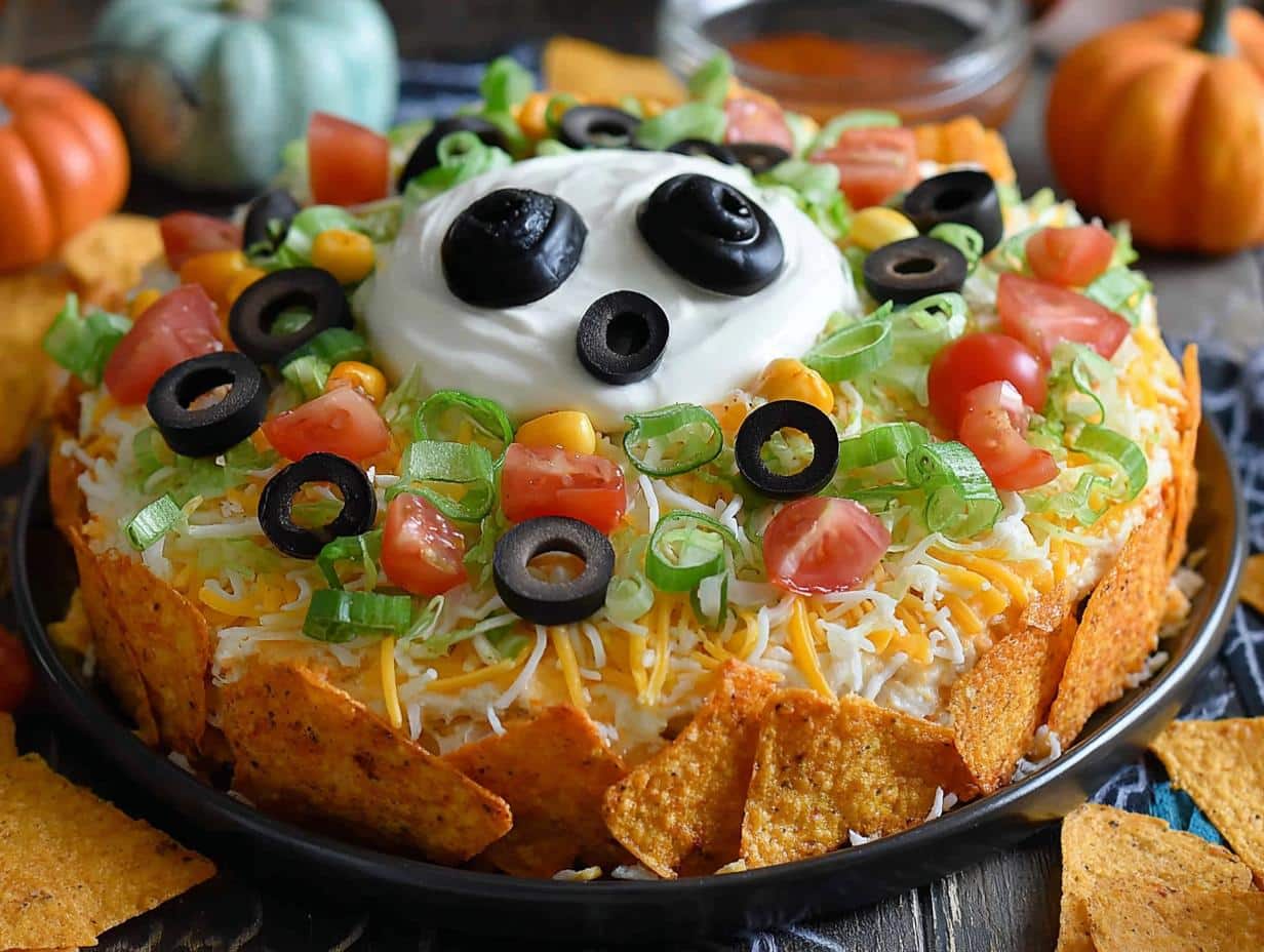 Halloween Taco Dip: Un Delicioso Desastre Espeluznante 106 Halloween Taco Dip: Un Delicioso Desastre Espeluznante - Halloween Taco Dip Spooktacularly - additional detail