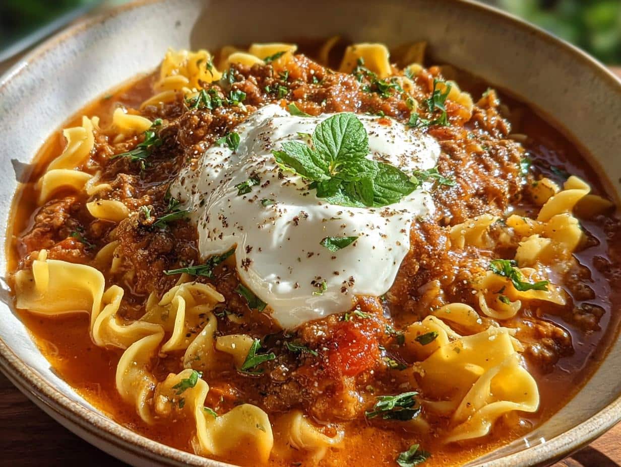Sopa Lasaña: 5 Trucos Reconfortantes - Lasagna Soup Comfort Food - primer plano de los ingredientes frescos
