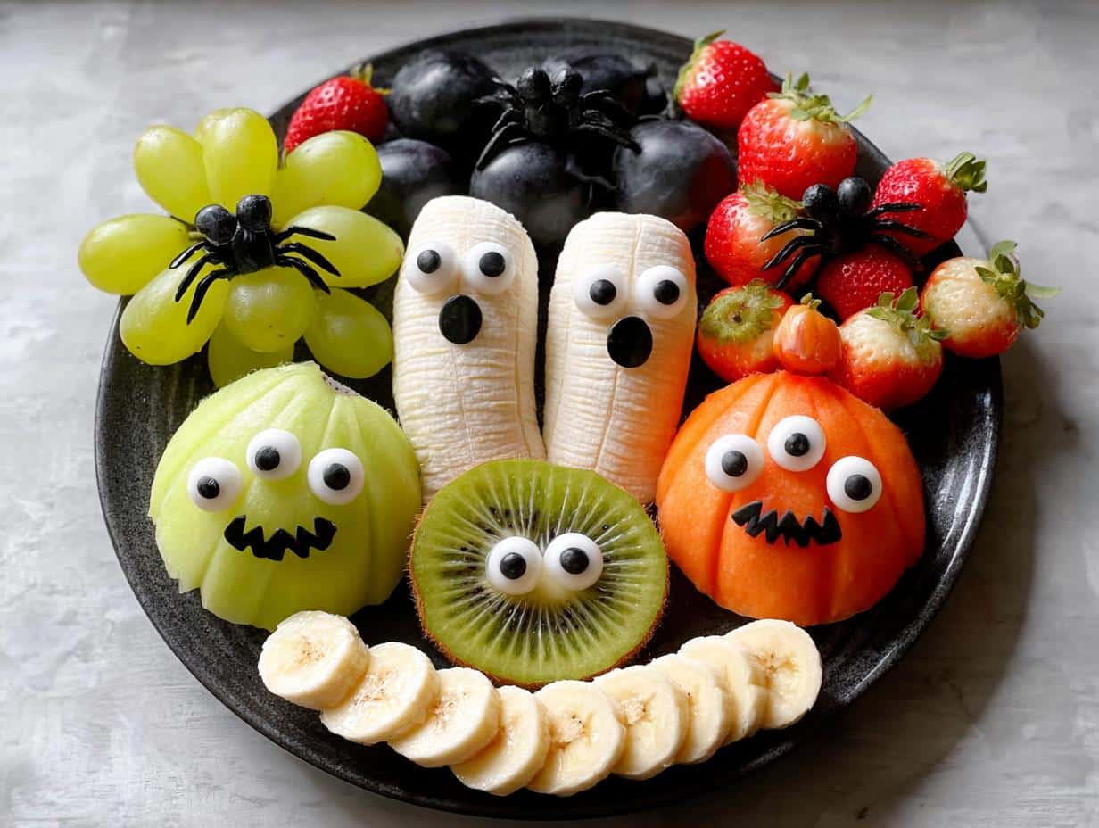 Bandeja de Frutas Espeluznantes Halloween: ¡Fácil y Fría! - Spooky Halloween Fruit Platter - additional detail