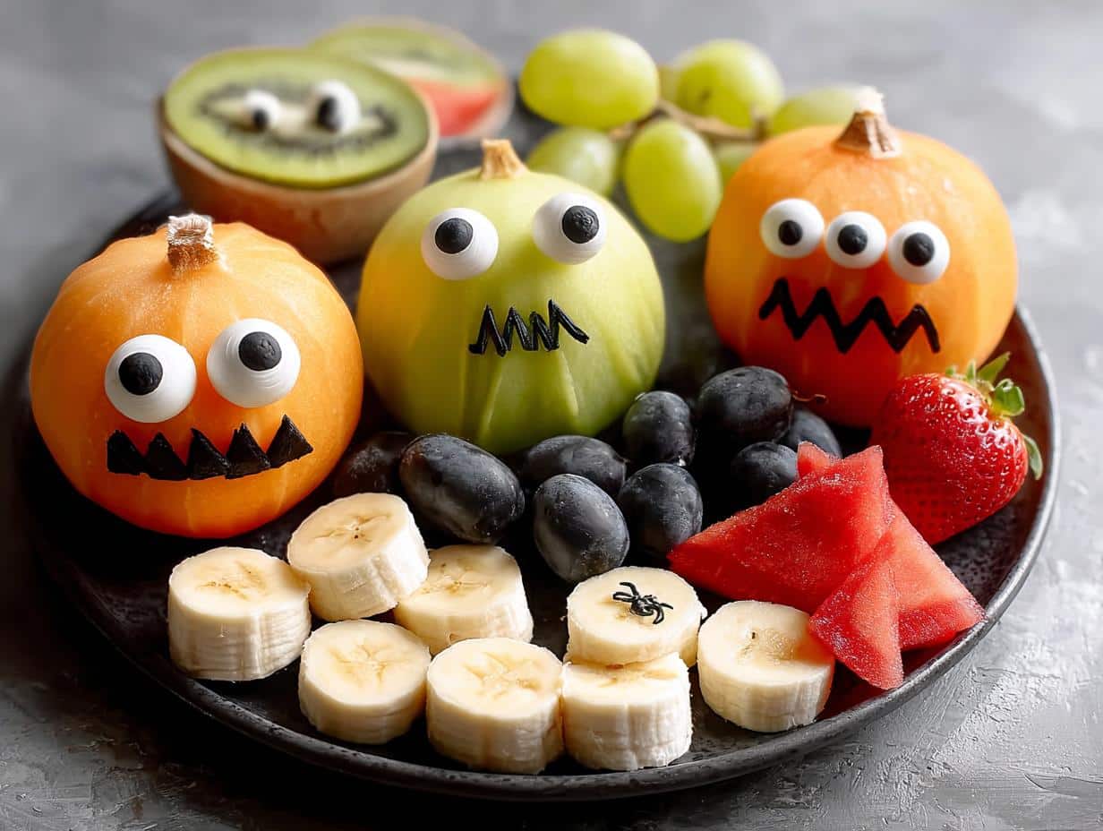 Bandeja de Frutas Espeluznantes Halloween: ¡Fácil y Fría! - Spooky Halloween Fruit Platter - additional detail