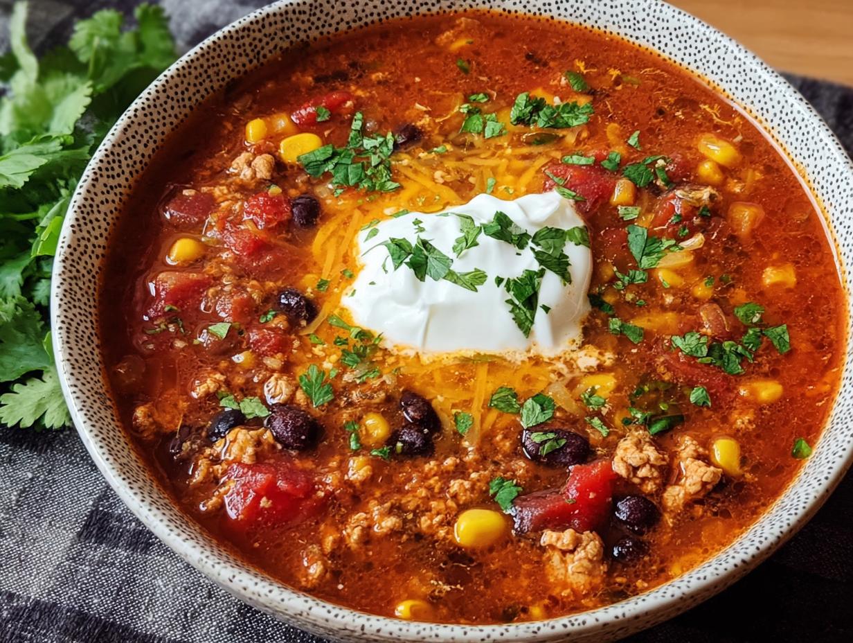 Pavo en Sopa de Taco ¡Sabor Increíble! - Turkey Taco Soup Flavor - additional detail