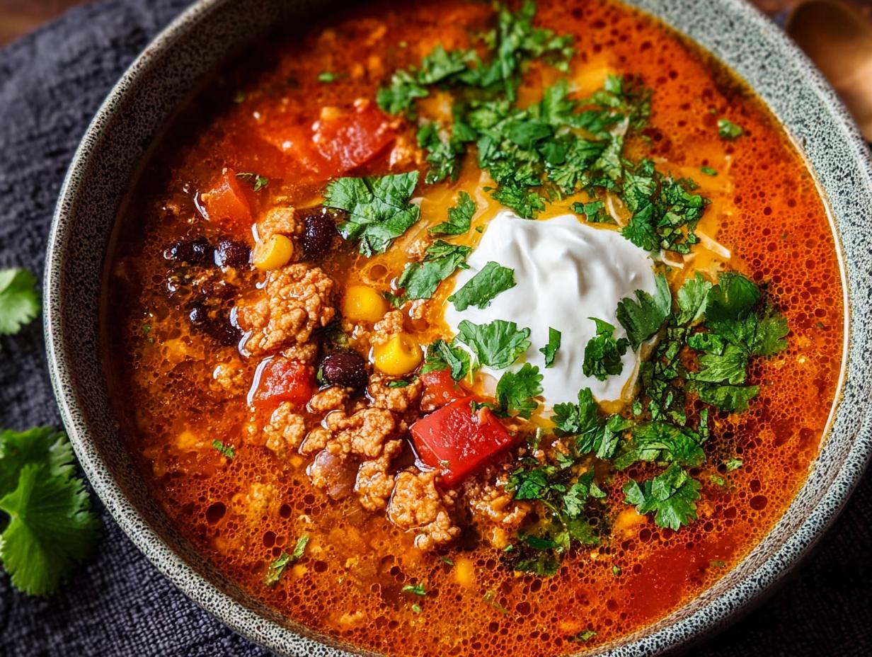 Pavo en Sopa de Taco ¡Sabor Increíble! - Turkey Taco Soup Flavor - additional detail