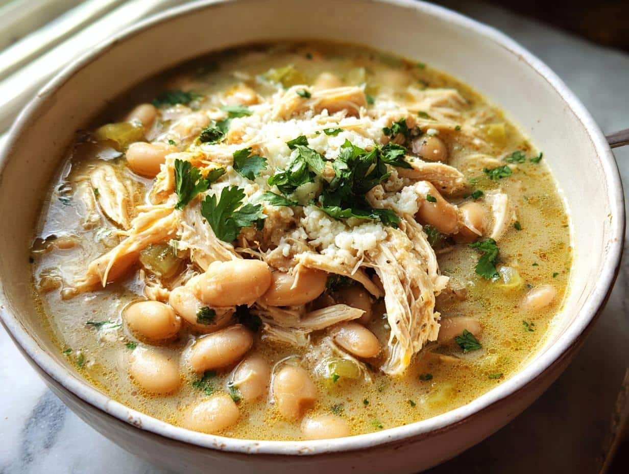 Chili Blanco de Pollo Cremoso: Delicia Íntima 98 Chili Blanco de Pollo Cremoso: Delicia Íntima - White Chicken Chili Creamy - main visual representation