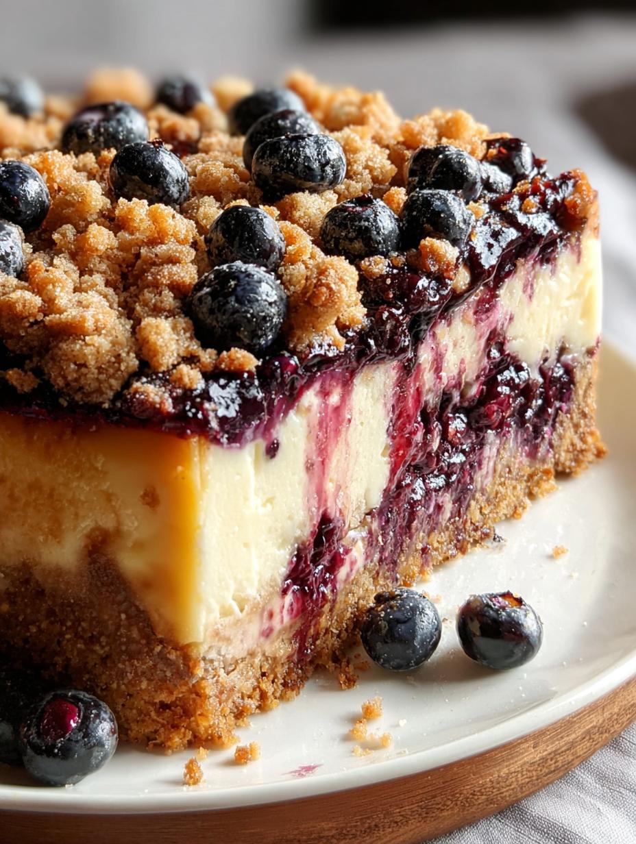 Blueberry Crumble Cheesecake Decadent: ¡Un Placer Supremo! - Blueberry Crumble Cheesecake Decadent - additional detail