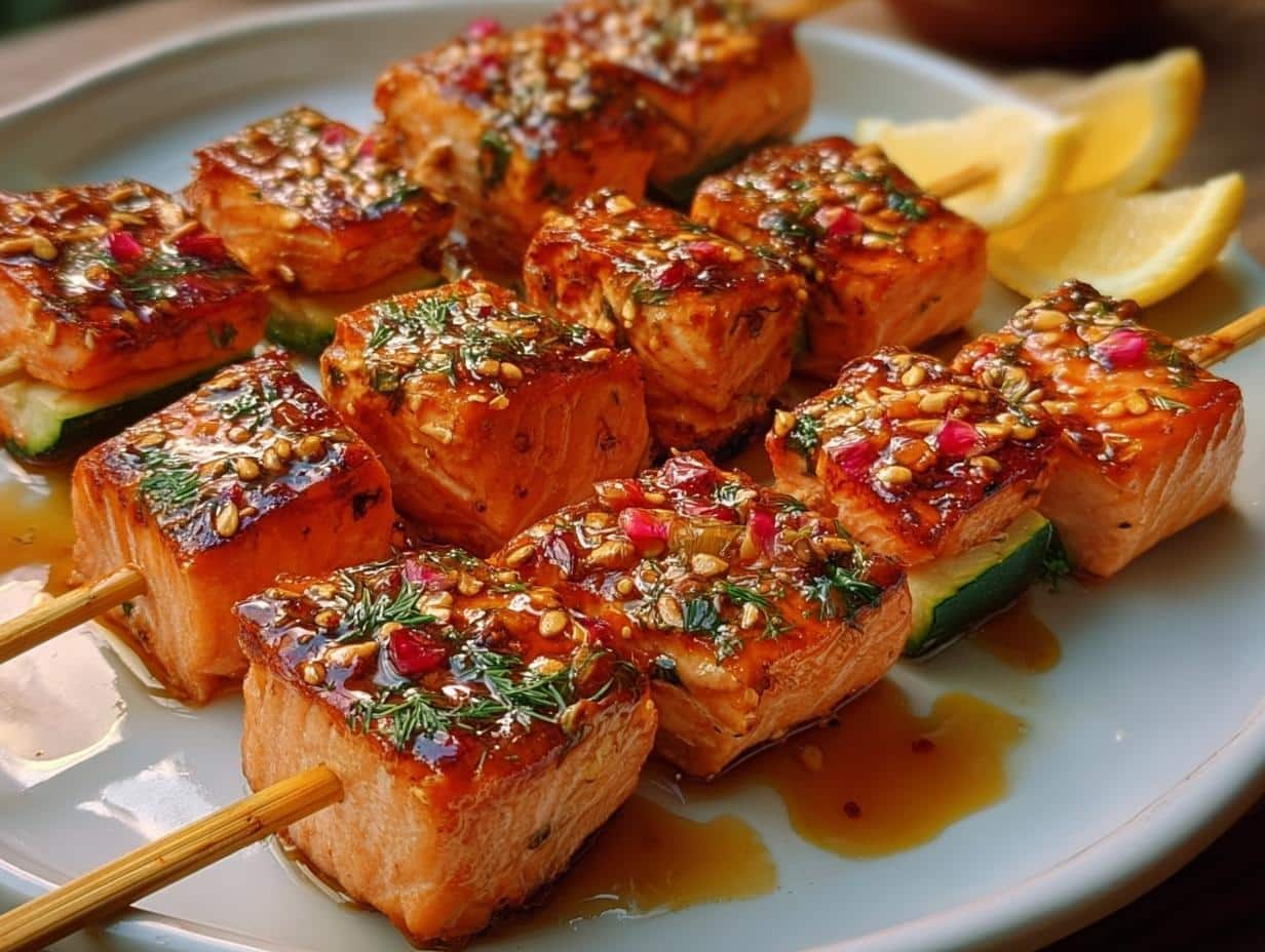 Brochetas Salmon Con Miel: Delicia en 30 Min - Brochetas Salmon Con Miel - main visual representation