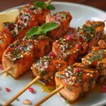 Brochetas Salmon Con Miel