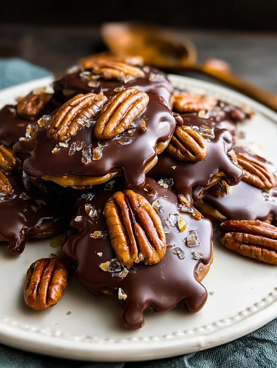 Irresistibles Chocolate Turtles For Decadent con nueces pecanas y caramelo, bañadas en chocolate oscuro