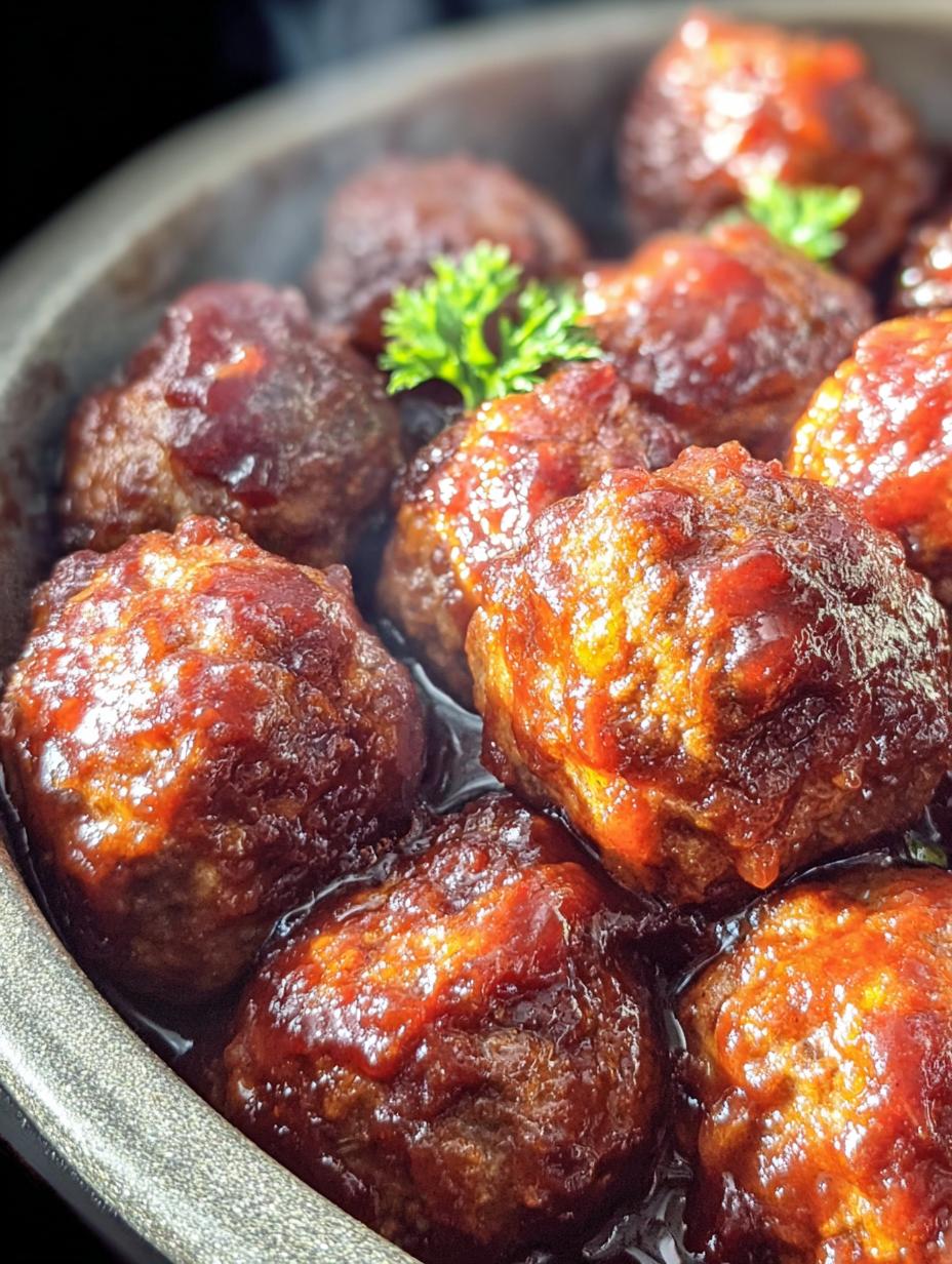 Irresistibles Albóndigas Cranberry Bbq Crockpot en 1 Hora, bañadas en salsa agridulce y listas para servir
