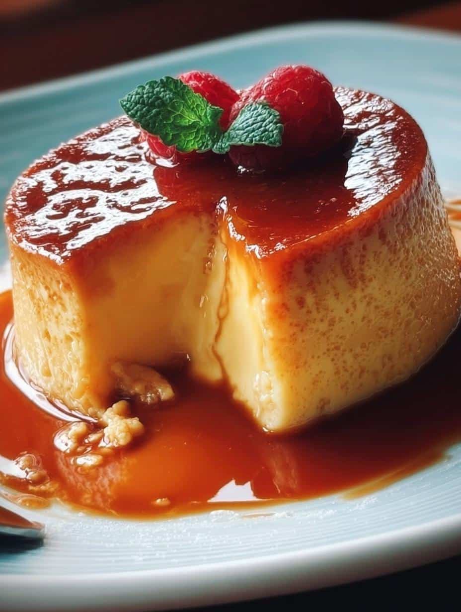 Flan Casero Delicioso: Un Postre Fantástico en 5 Pasos - Flan Casero Delicioso con caramelo brillante y textura suave