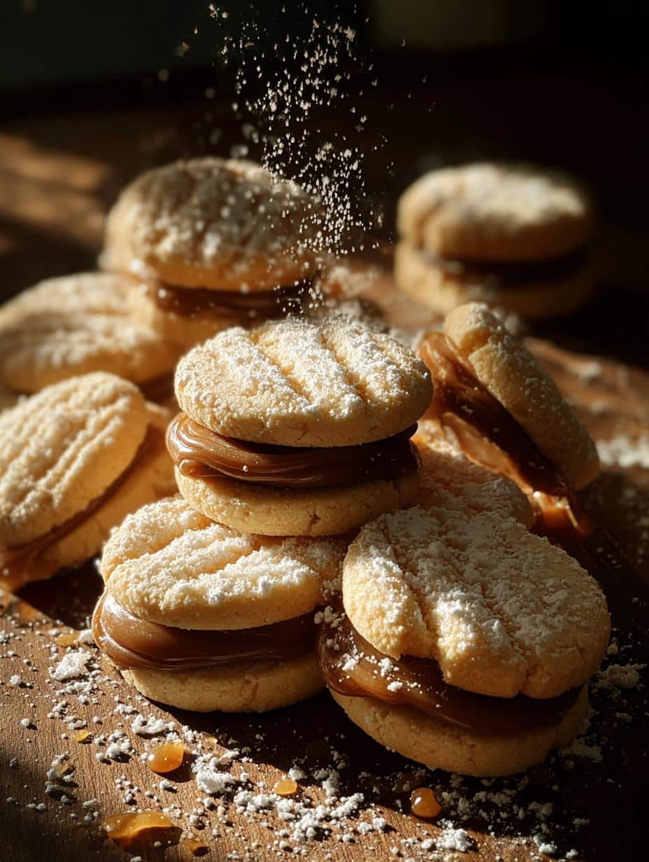 Deliciosas Galletitas Maicena Leche Condensada apiladas y espolvoreadas con coco rallado