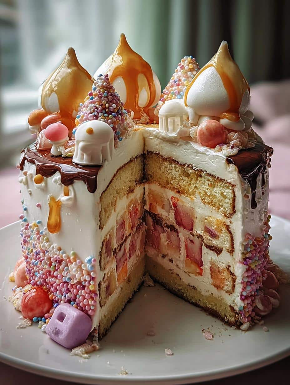 Fantásticos: 10 Pasteles Infantiles Para Celebrar - Pasteles Infantiles Para Celebrar - un pastel de cumpleaños infantil vibrante y alegre con glaseado de colores y chispas