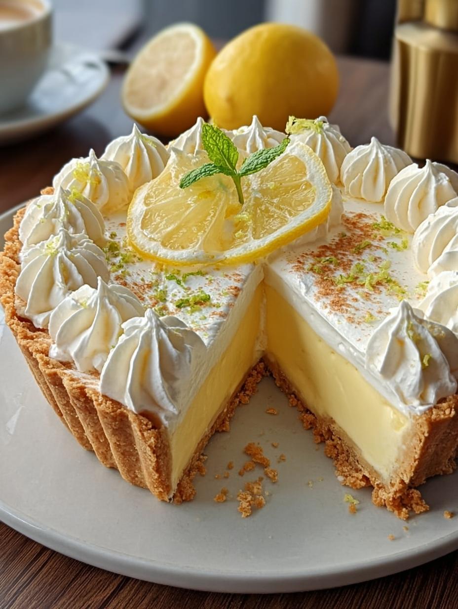 Delicioso Pay Limon Con Buttercream recién horneado, con una capa suave de glaseado de mantequilla y ralladura de limón