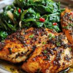 Pollo Asado Espinacas Salteadas