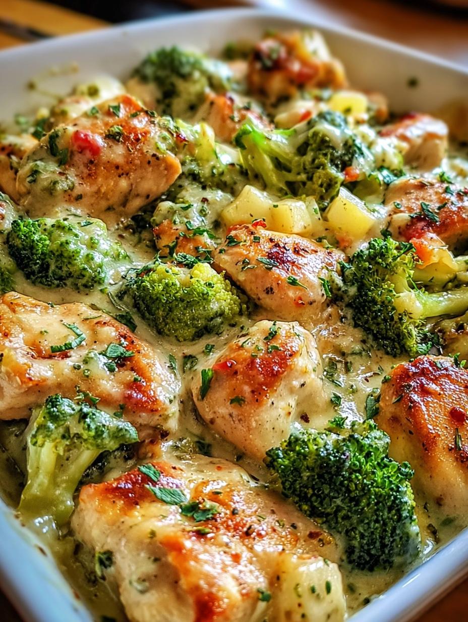 Pollo Cremoso Brócoli: 1 Receta Increíblemente Fácil - Pollo Cremoso Brocoli Una - vista de cerca del plato servido