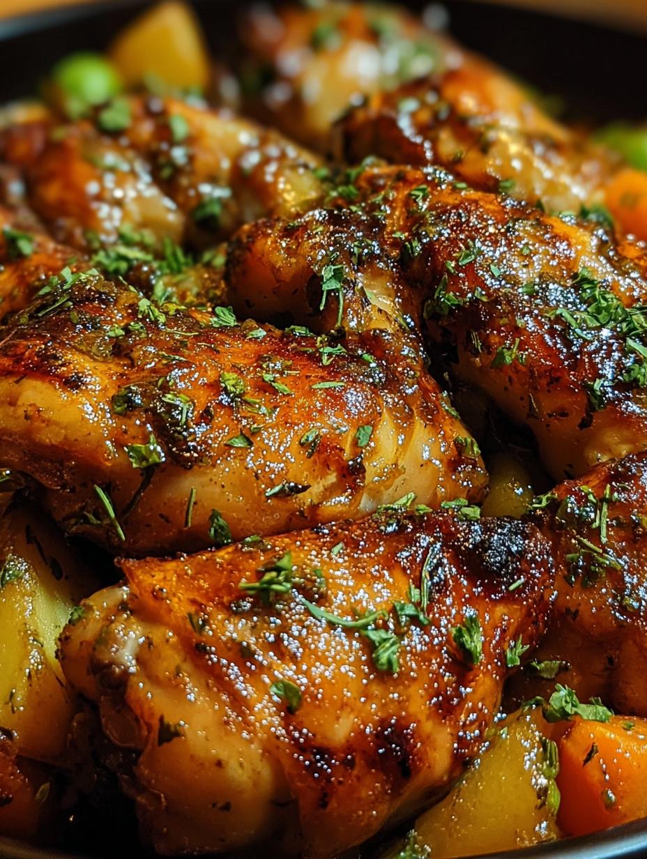 Pollo Jardinera Una Increible servido en un plato con arroz, mostrando su rica salsa y vegetales coloridos