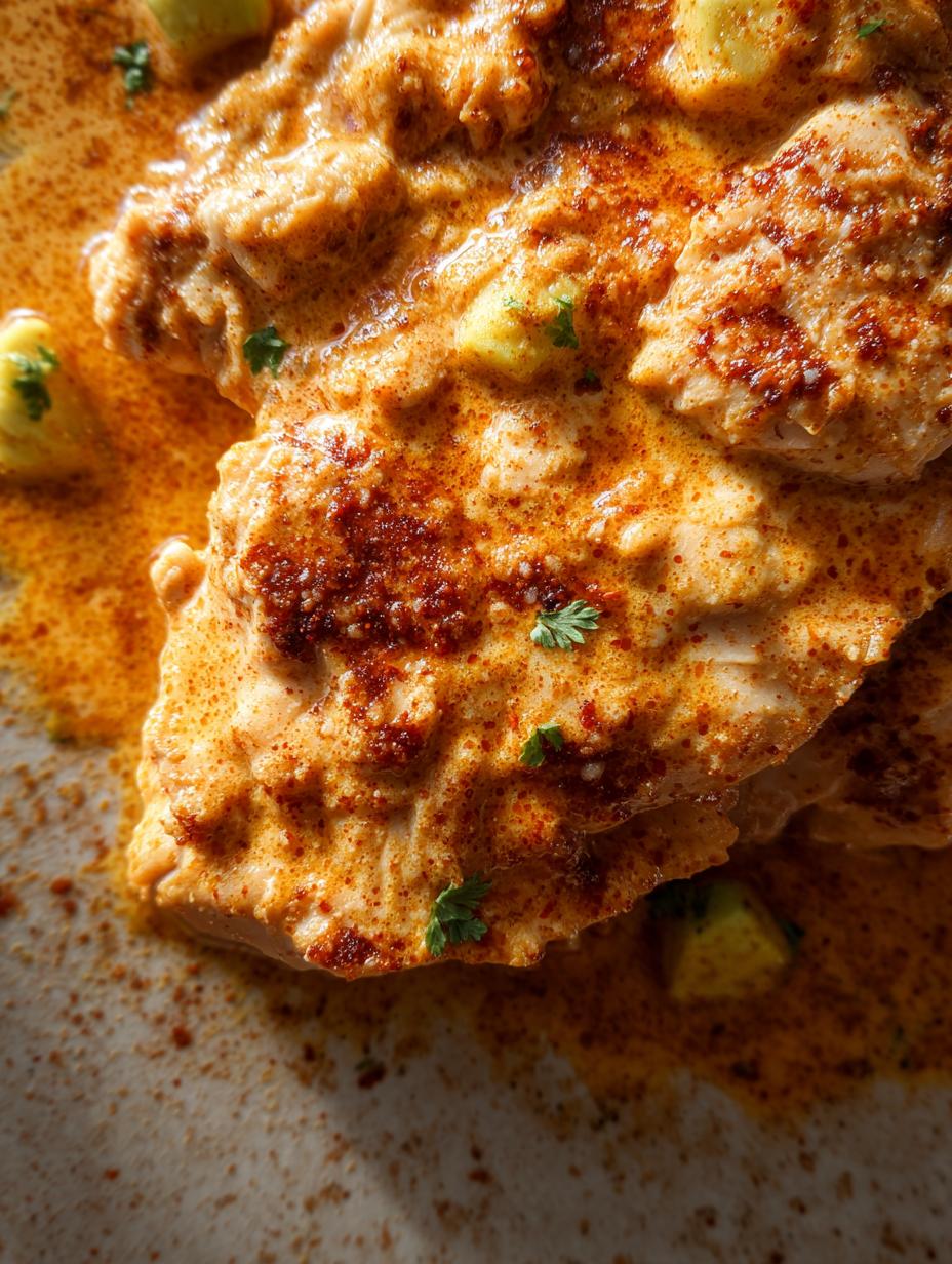 Delicioso Pollo Mantequilla Casero Rápido servido con arroz y perejil fresco