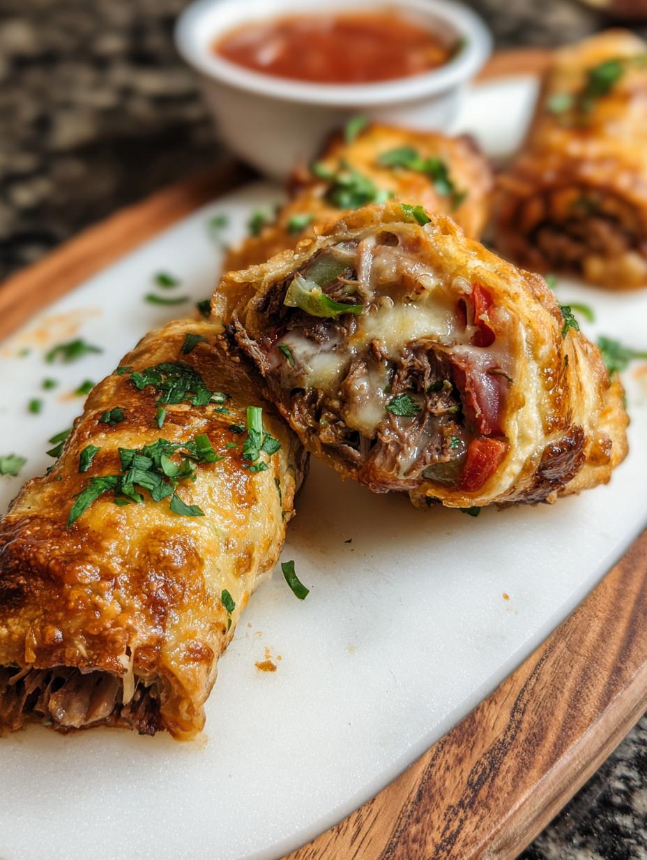 Irresistibles Rollos Keto Philly Cheesesteak recién horneados, dorados y rellenos de carne jugosa y queso provolone derretido, listos para disfrutar.