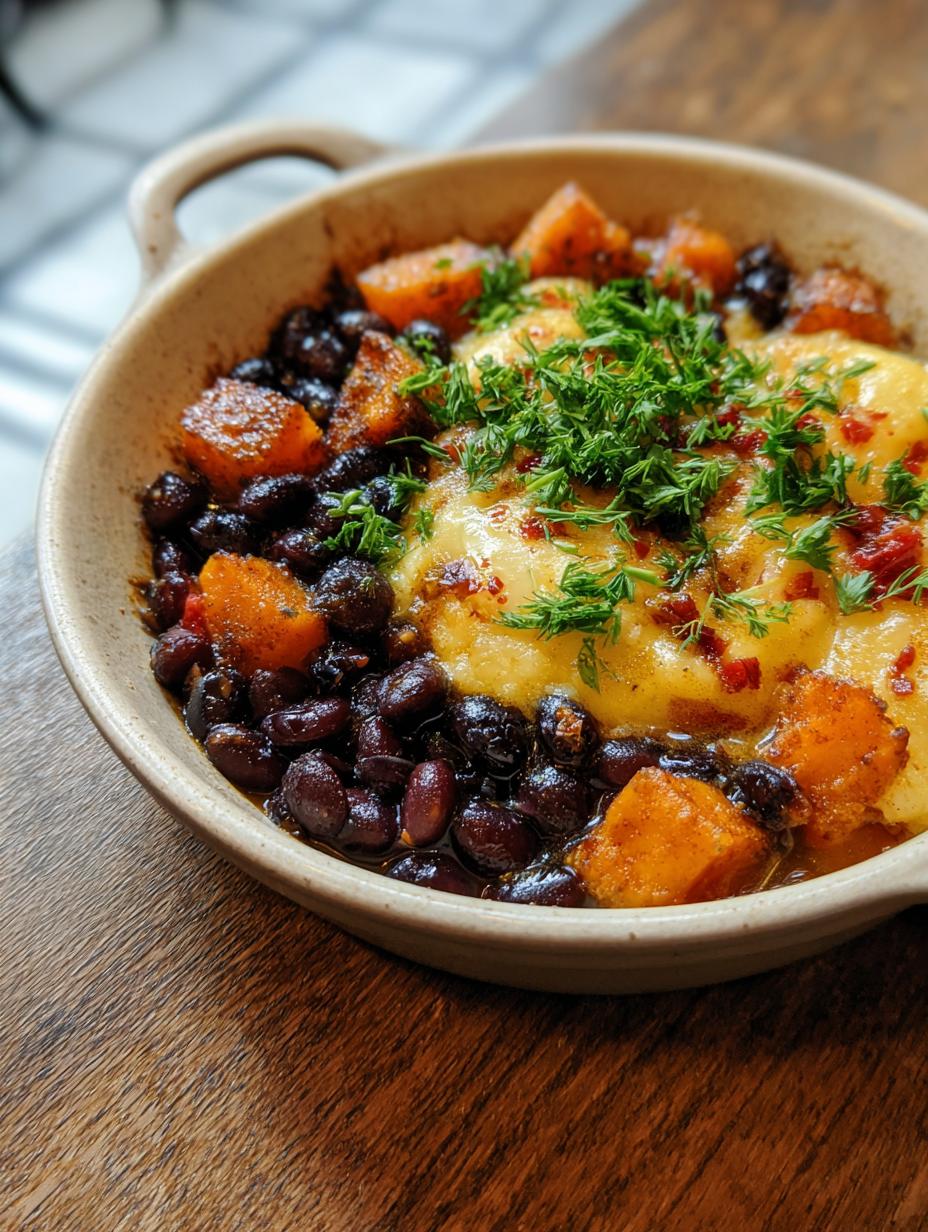 Sartén Patata Dulce Frijoles: ¡1 Cena Mágica! - Sarten Patata Dulce Frijoles - deliciosa sartén de patata dulce y frijoles negros con queso derretido y cilantro fresco