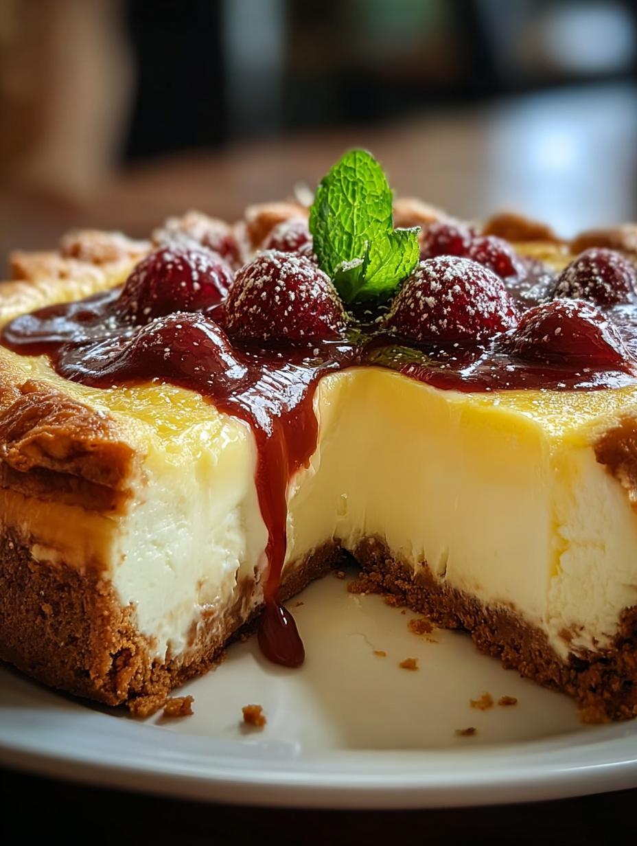 Irresistible Tarta Queso Cremosa Ultimo recién horneada, con una textura suave y dorada en la superficie, lista para ser disfrutada.