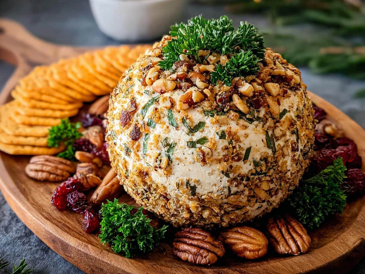 Bola de Queso de Pavo Festiva - Aperitivo de pavo y queso para fiestas