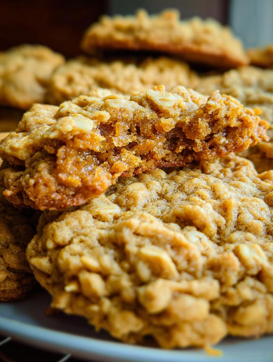 Irresistibles Chewy Peanut Butter Oatmeal recién horneadas en una bandeja de horno, listas para disfrutar.