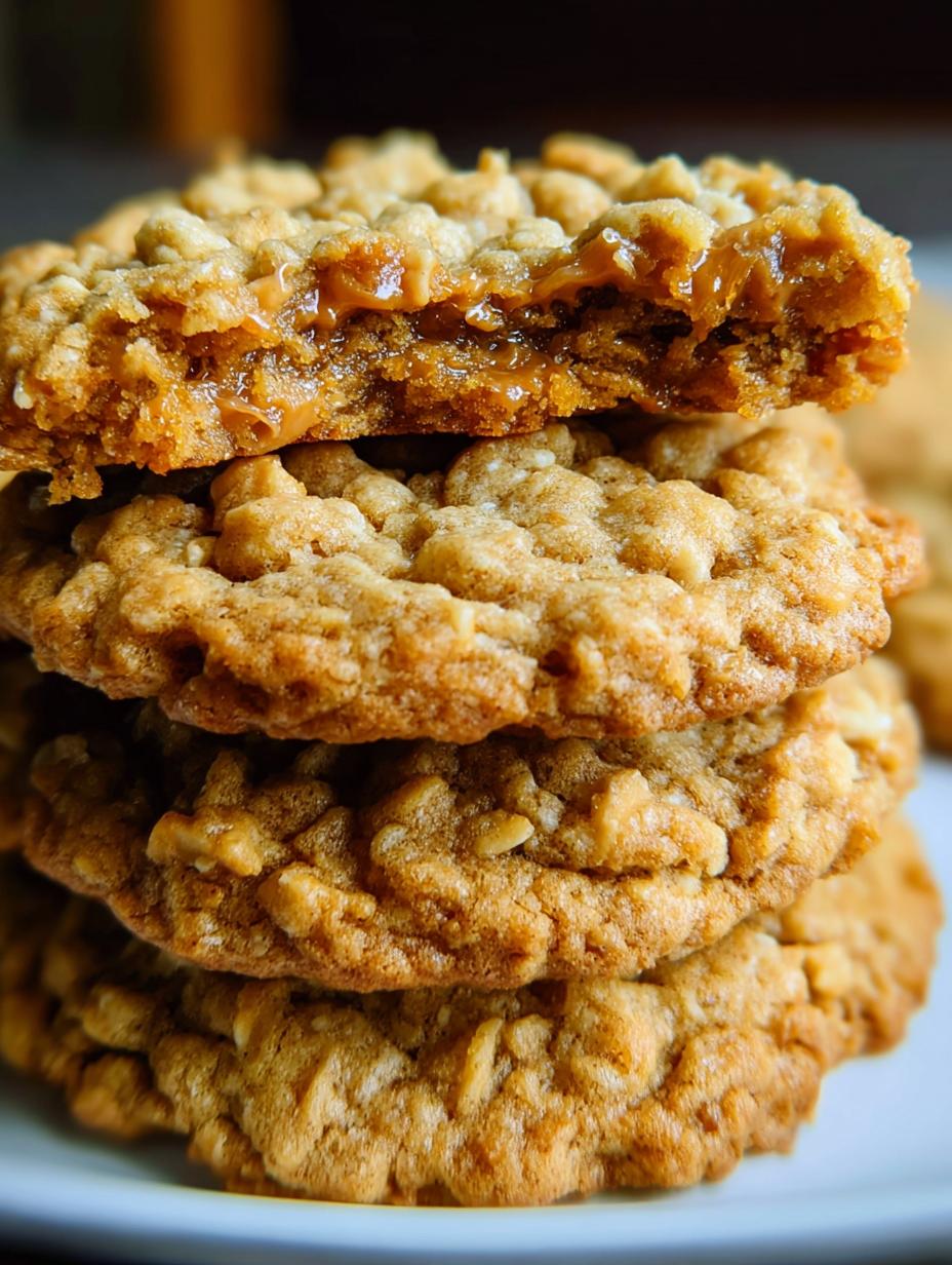 Primer plano de Chewy Peanut Butter Oatmeal con chips de chocolate, mostrando su textura masticable y dorada.